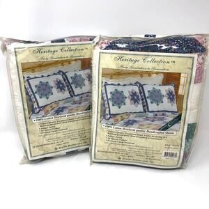 Heritage Collection Quilted Shams 2- 100% Cotton Standard  NEW